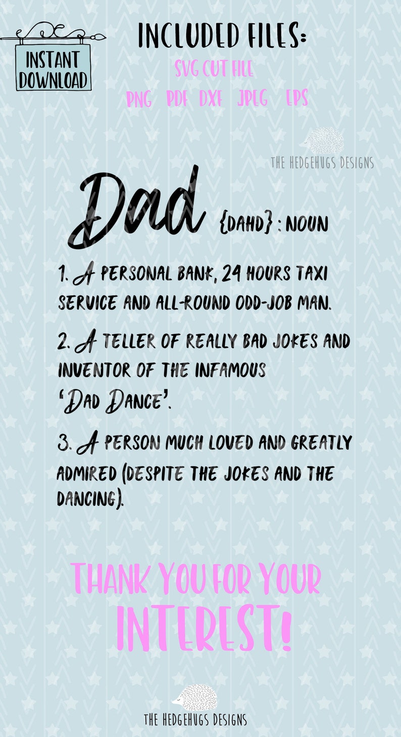 Download Funny Father's Day SVG Dad Definition Daddy Grandpa | Etsy