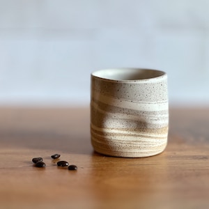 MADE TO ORDER Handmade Stoneware Thumb Cup. Wine Tumbler. Stemless Stoneware Pottery Wineglass. Raw Agateware Ceramic.