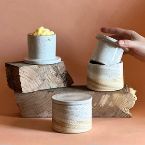 MADE TO ORDER Handmade French Butter Keeper. Ceramic Butter Dish with Lid. French Butter Dish. Cottagecore Pottery Tabletop Butter Keeper.