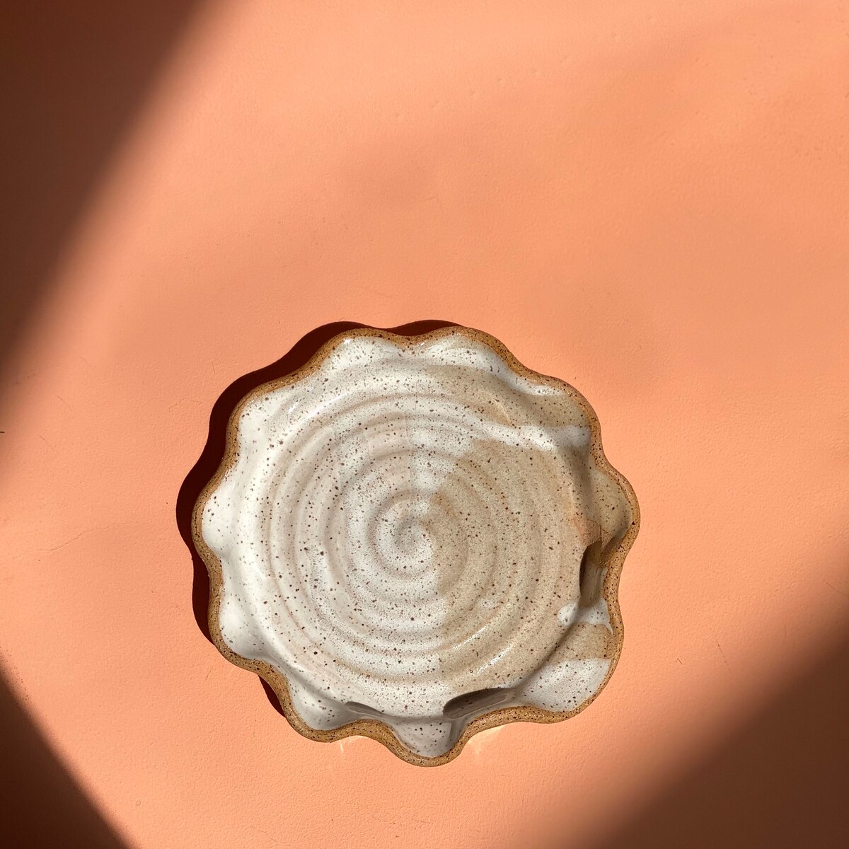 Handmade Ceramic Spoon Rest. Wavy Rim W/ Raw Speckled Stoneware, Glazed in Splashes of White. Great Housewarming Gift for a New Home. - Etsy