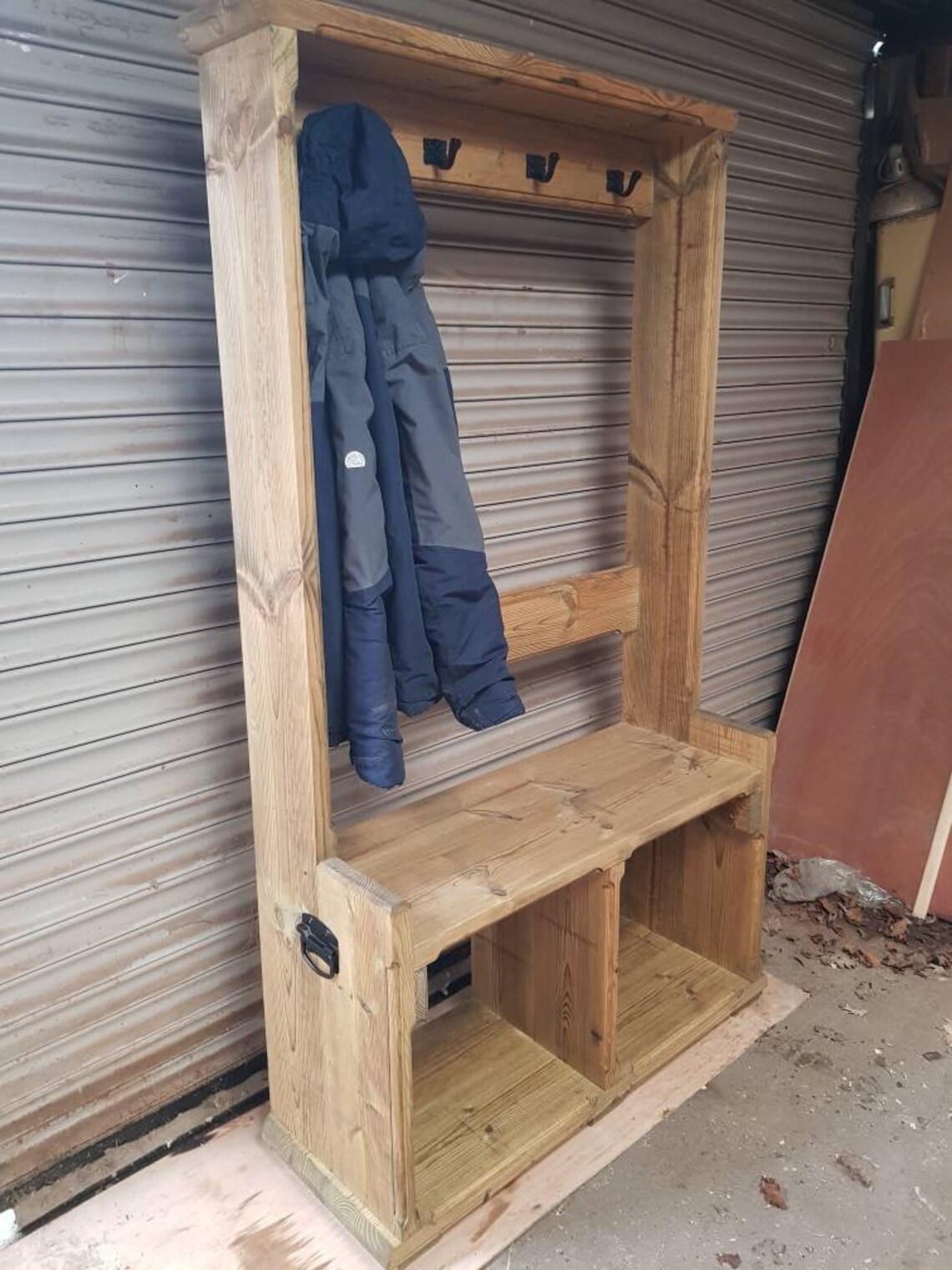 Rustic Pine Hallway Storage/ Coat Stand Etsy UK
