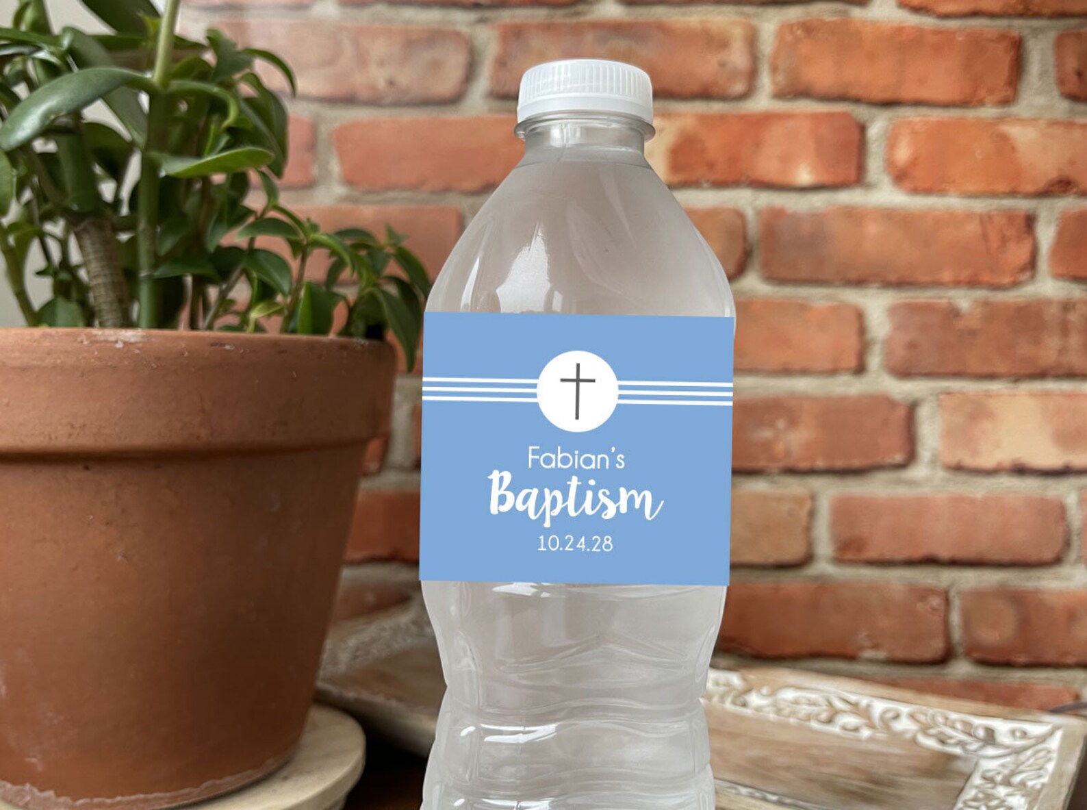 Set of 24 Personalized Baptism Water Bottle Labels SD34 Etsy