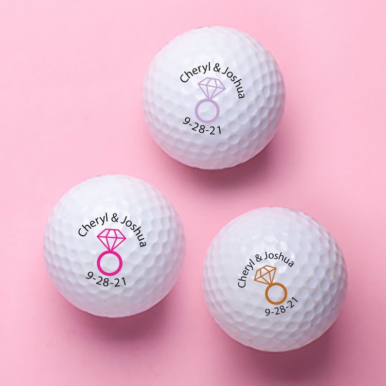 Custom Engagement Ring Golf Balls Personalized Golf Balls Etsy
