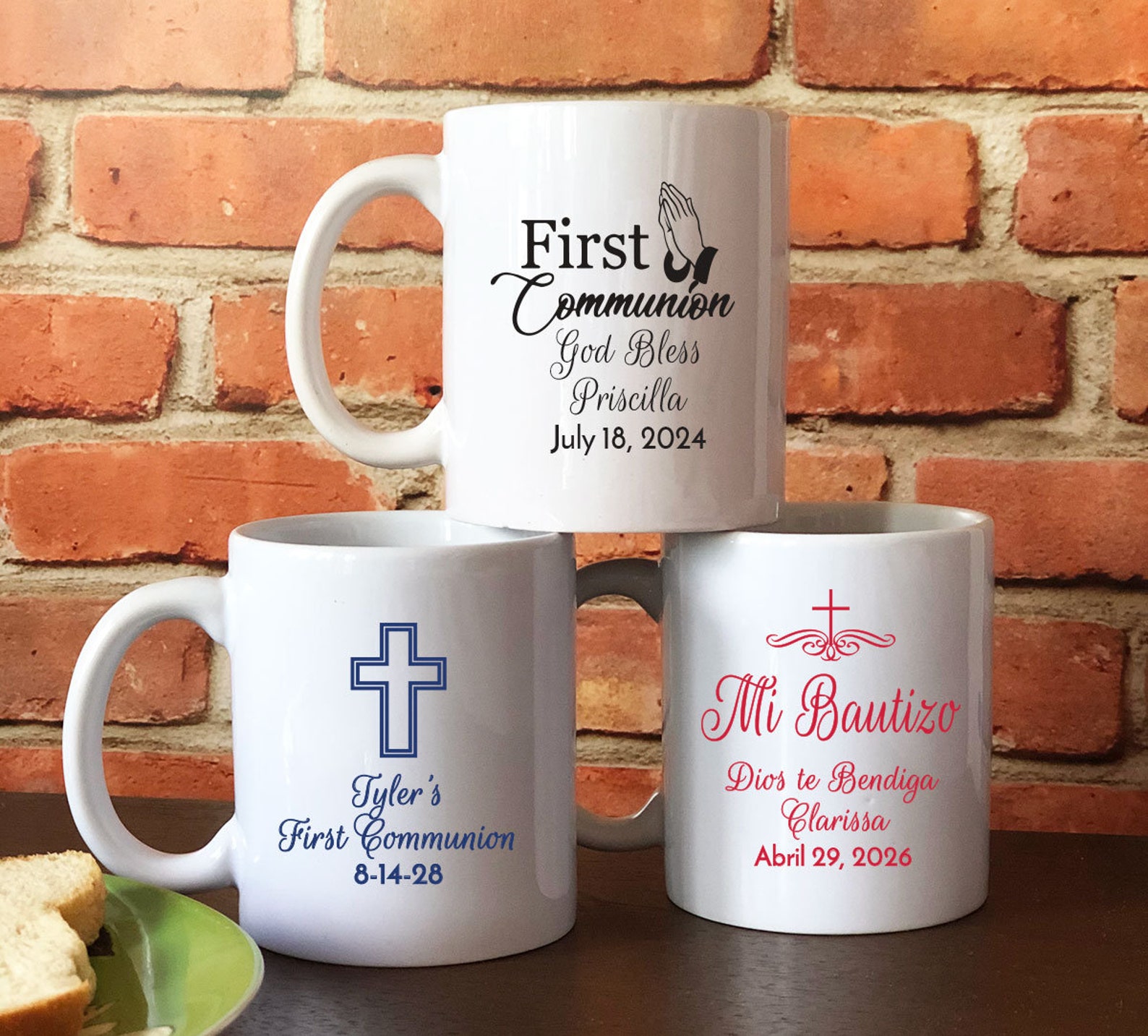 Set of 12 Custom Personalized Baptism Bautizo First Communion Etsy