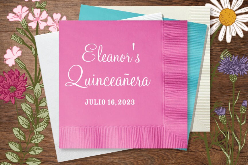 Quinceanera A Personalized Napkins Custom Personalized Etsy