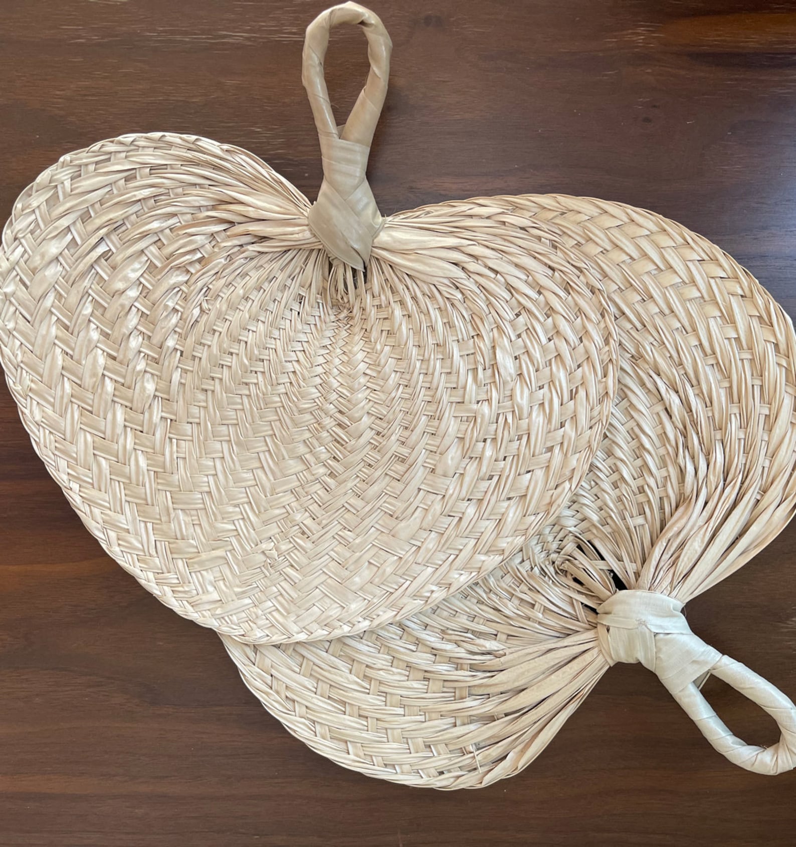 Set of 10 Raffia Fans Natural Color Palm Leaf Hand Fans Etsy