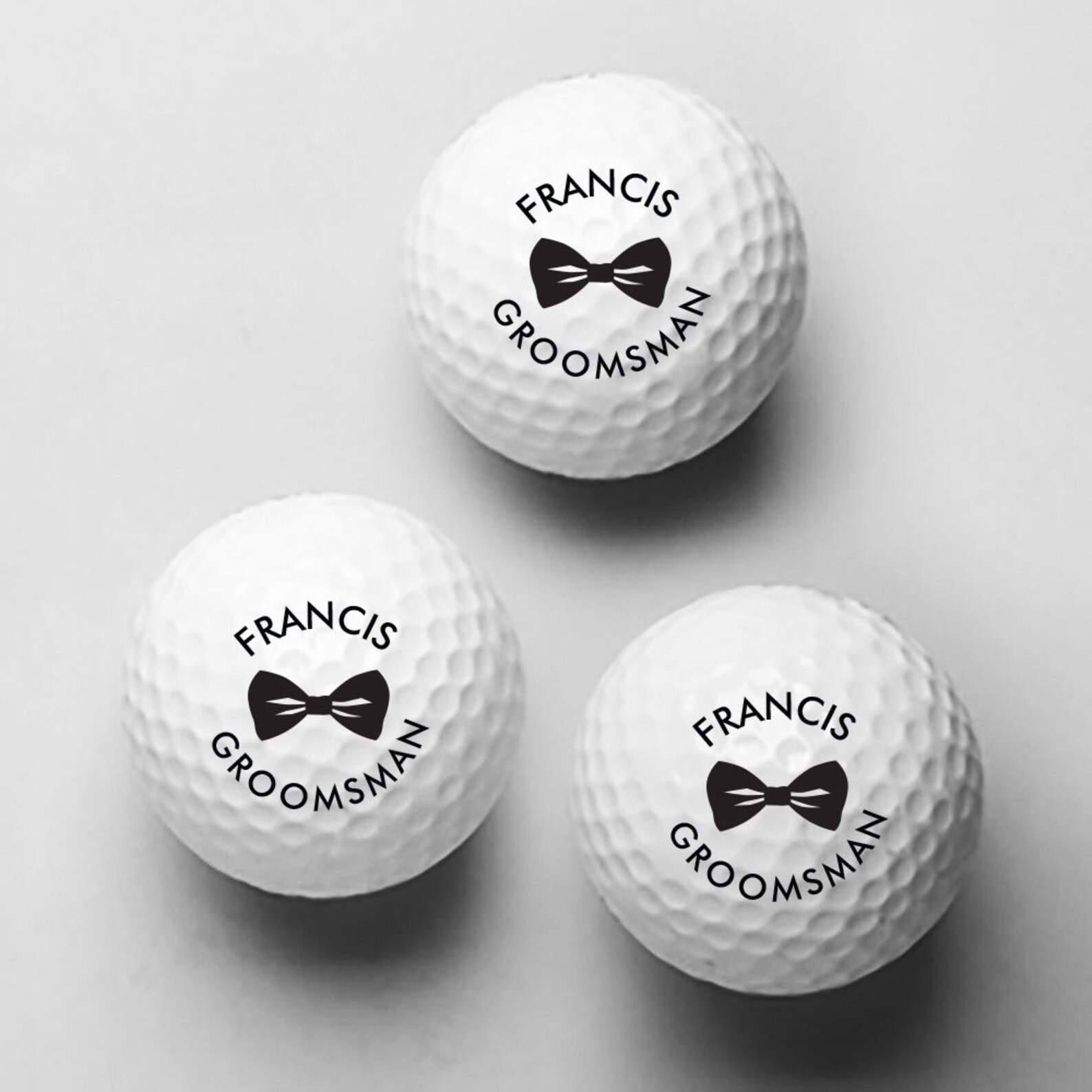 3 PCS Customized Bowtie Groomsman Personalized Golf Balls Etsy