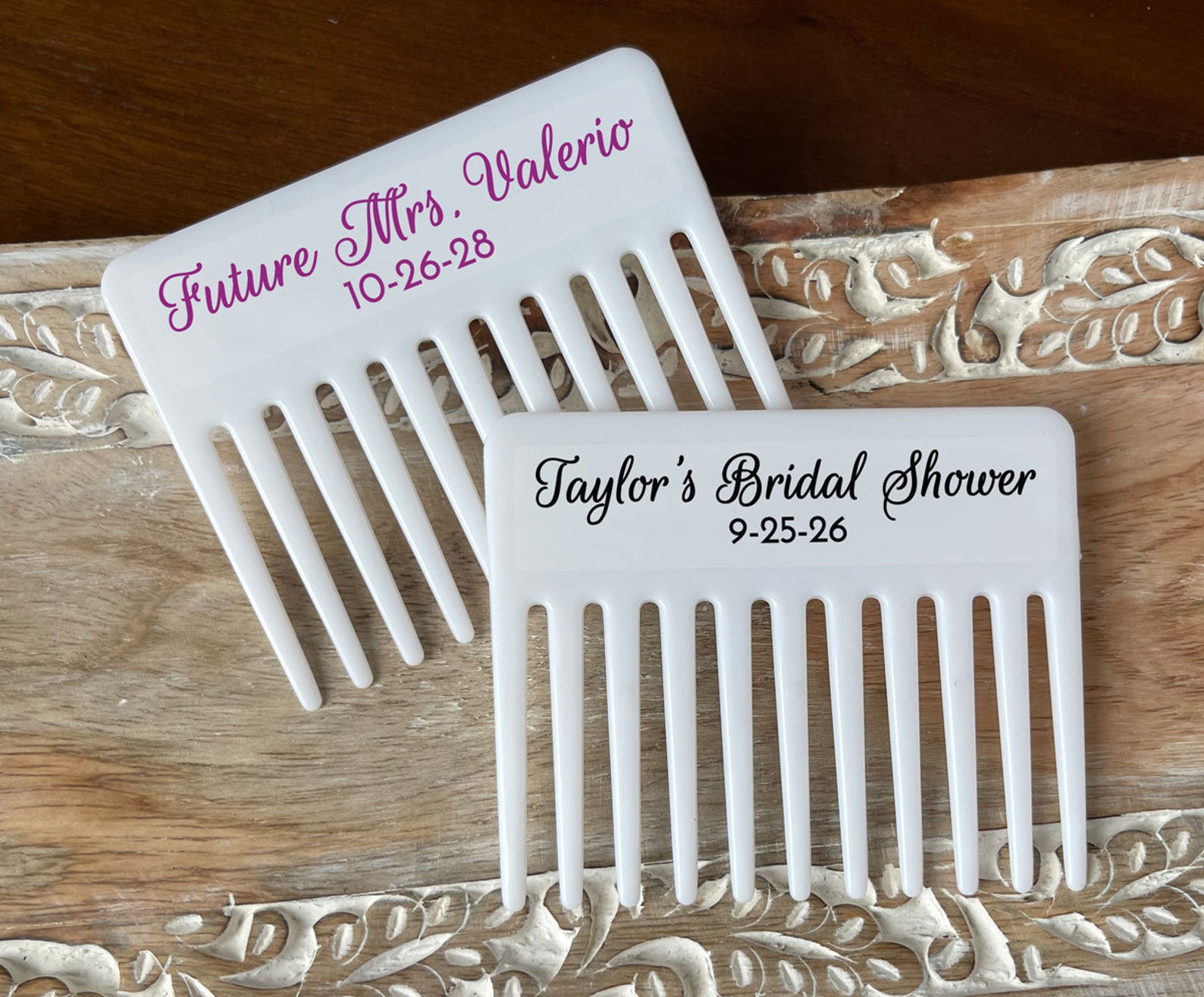 Set of 12 Personalized Combs with Clear Stickers Combs Etsy