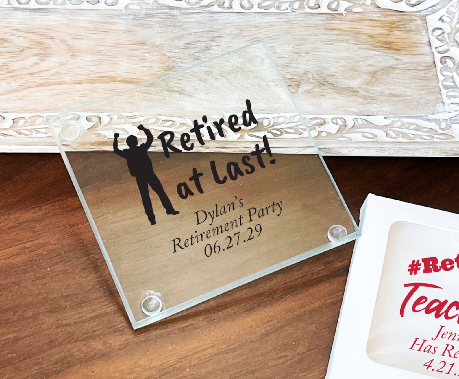 Set of 24 Custom Personalized Retirement Design Coaster Favors Etsy