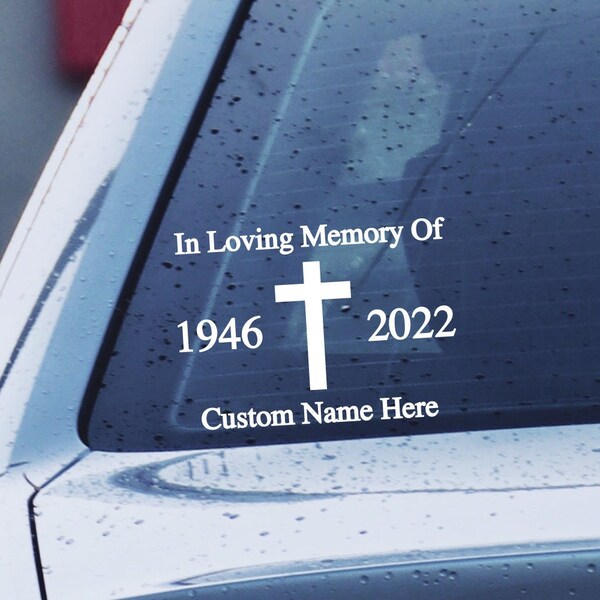 In Loving Memory Of ROSE – Large White Vinyl Decal For Car Window Or Bumper