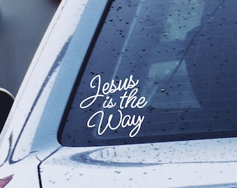 Calcomanía de Jesús es el Camino - Calcomanía de Jesús - Calcomanía de Jesús es el Camino - Calcomanía de vinilo religiosa - Calcomanía de vinilo para coche de Jesús