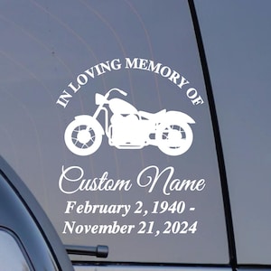 Motorcycle Memorial Decal: In Loving Memory Biker Sticker