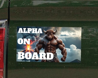 Adesivo per paraurti Alpha on Board: divertente meme della Generazione Z