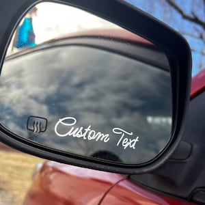 CUSTOM Side Mirror Decal - Personalized Mirror Decal - Side Mirror Sticker - Objects in Mirror Decal - Custom Side Mirror Off Road Decals