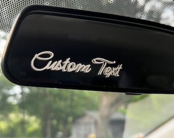 Custom Rear View Mirror Decal - Personalized Car Mirror Sticker - Funny / Cute Rearview Sticker - Car Interior Vinyl Decal