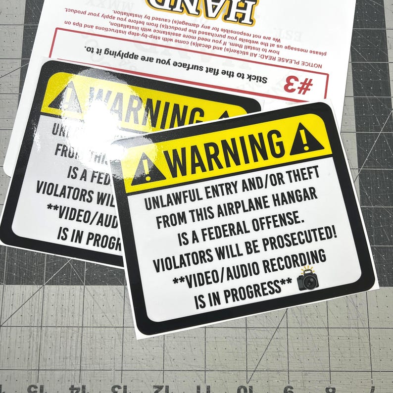 CUSTOM Warning Decal Sticker - Warning Sticker - Personalized Warning Vinyl Sticker - Warning Labels -Custom Text Warning Label Vinyl Decal image 10