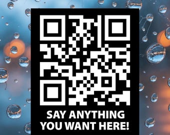 Custom Black QR Code Sticker: Water Resistant Vinyl Decal for Business, Social Media, Events, & More - Just Send Us Your Link - We Make QR