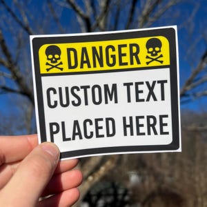 Custom Danger Decal Sticker - Personalized Poison Warning Stickers - Danger Equipment Labels - Chemical Warning Label - Custom Hazard Labels