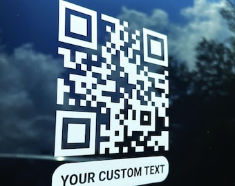QR Code Custom Text Decal - Custom Business QR Code Decal - Small Business Social Media Custom QR Code Sticker Vinyl Decal-Qr Code for Truck
