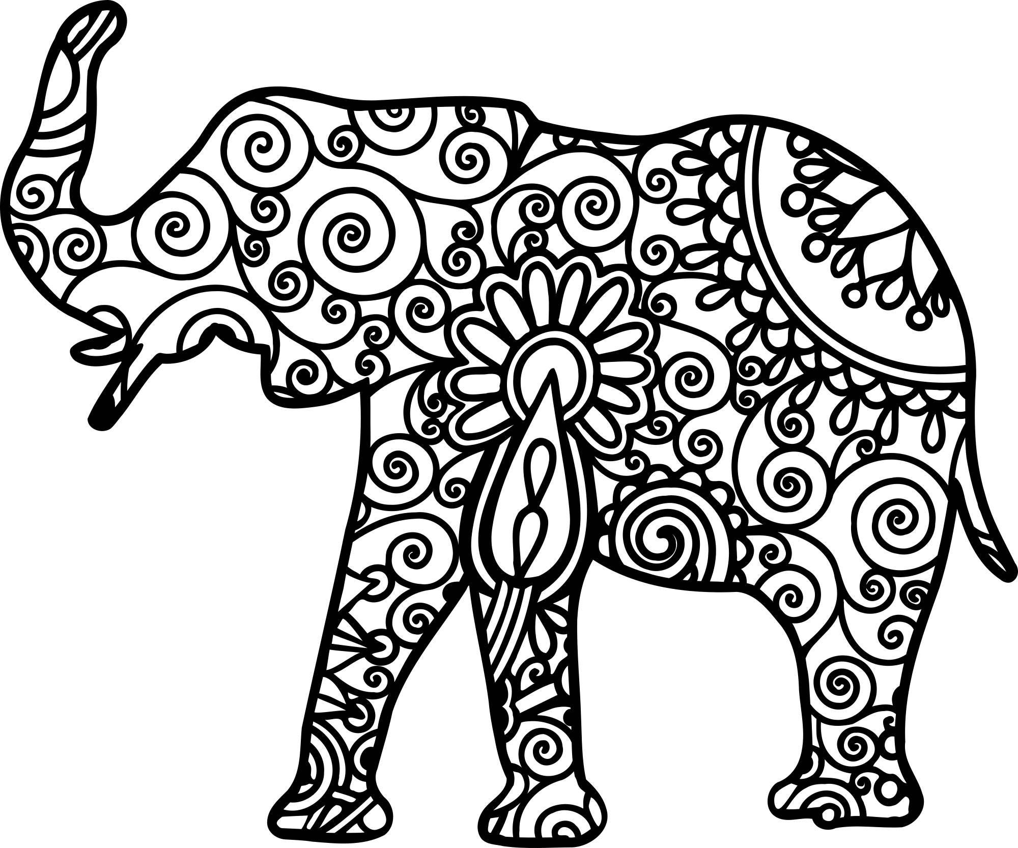 Download Mandala Elephant SVG cuttable file | Etsy