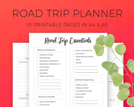road trip planner car journey multi city travel planner vacation planner plan a road trip long journey travel organizer a4 a5 games vacation road trip planner