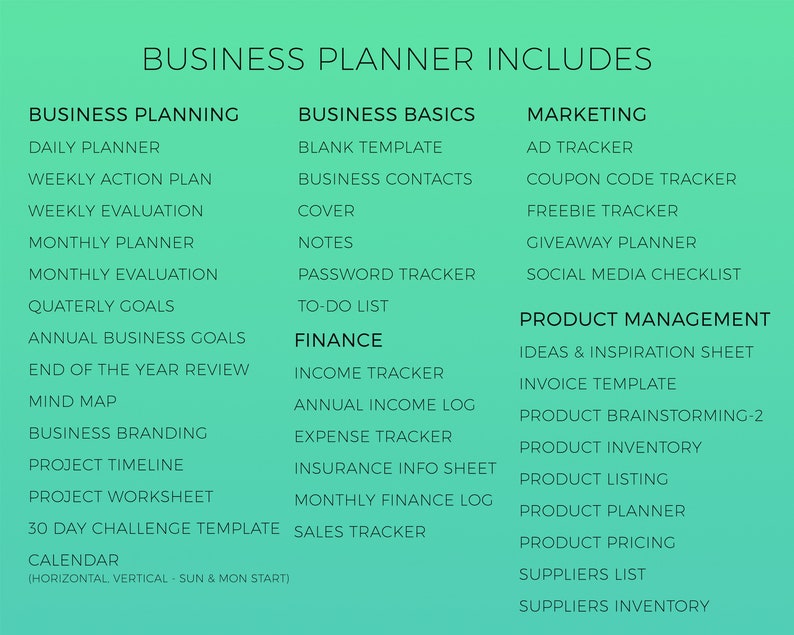 Small Business Planner Printable Business Organizer Etsy Etsy