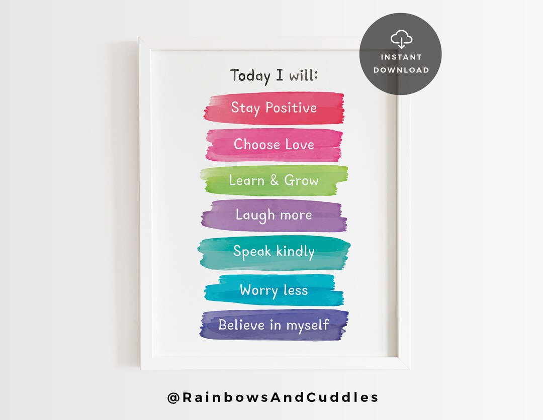 Printable Affirmation Poster for Kids Affirmation Posters School ...