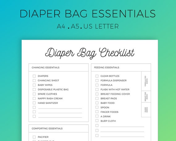 Diaper Bag Essentials Diaper Bag Checklist Baby Essentials