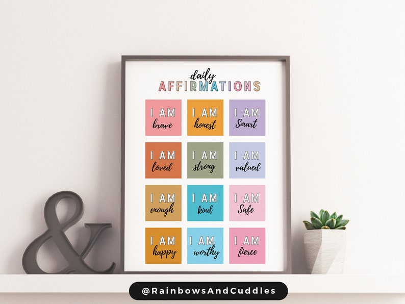 Printable Affirmation Poster for Kids Affirmation Posters School ...