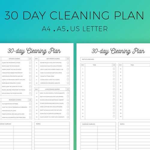 Printable Monthly Cleaning Schedule | Etsy Denmark