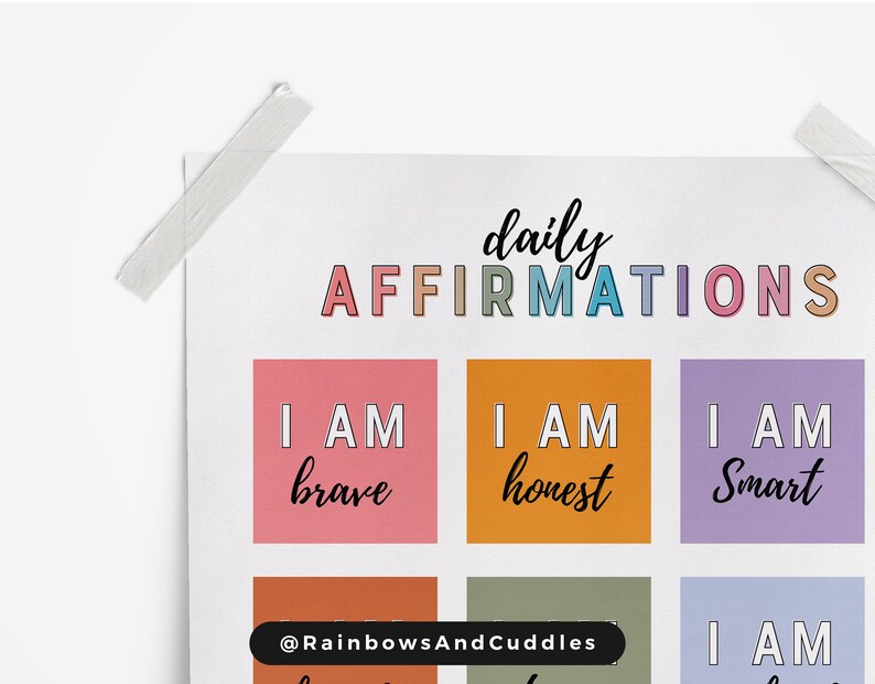 Printable Affirmation Poster for Kids Affirmation Posters School ...