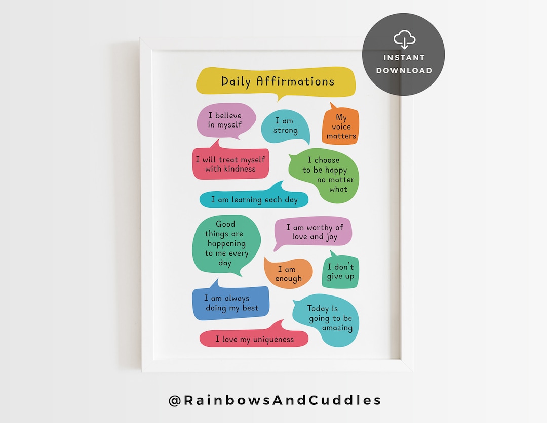 Printable Affirmation Poster for Kids Affirmation Posters School ...