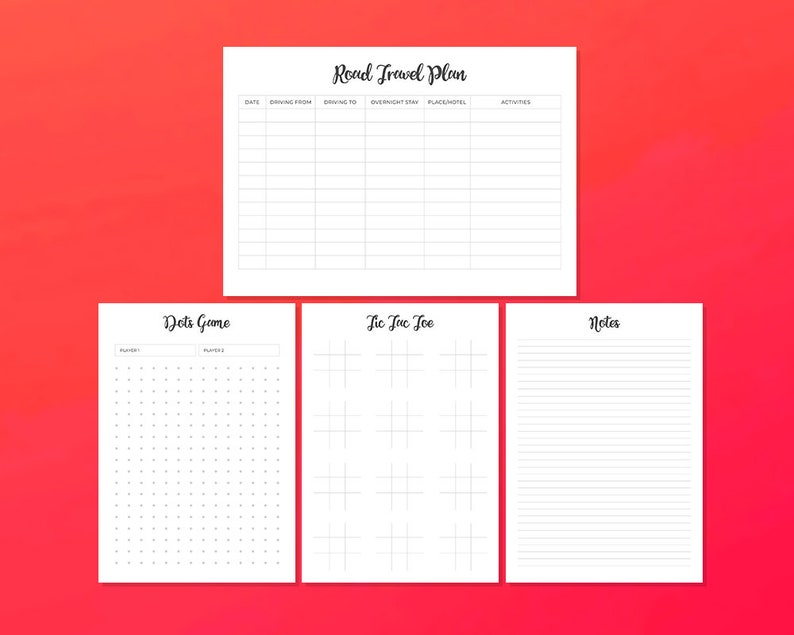 Road Trip Planner Car Journey Multicity Travel planner Etsy