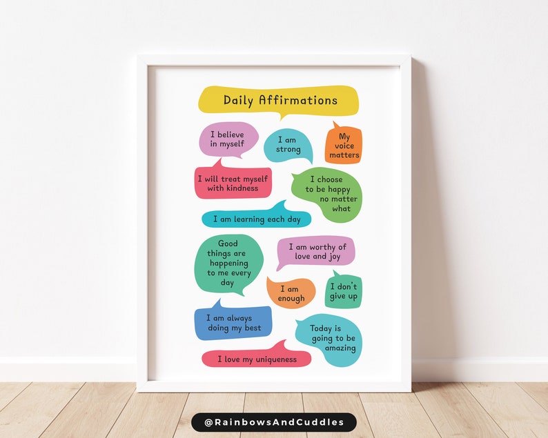 Printable Affirmation Poster for Kids Affirmation Posters School ...
