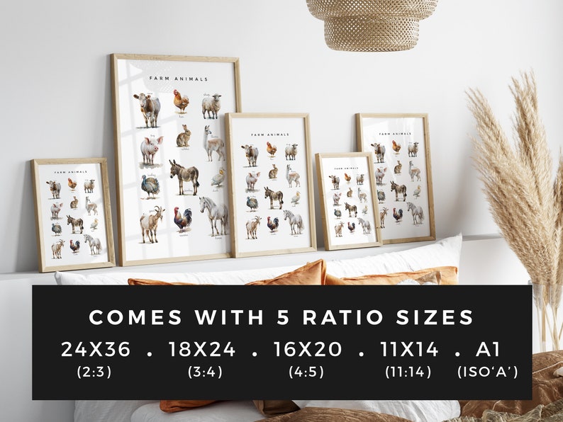 6 Animal Poster Bundle Wild Animals Farm Animals Sea - Etsy