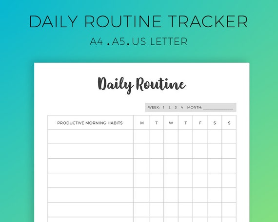 Daily Routine Planner Printable Morning Ritual Log Bedtime - Etsy