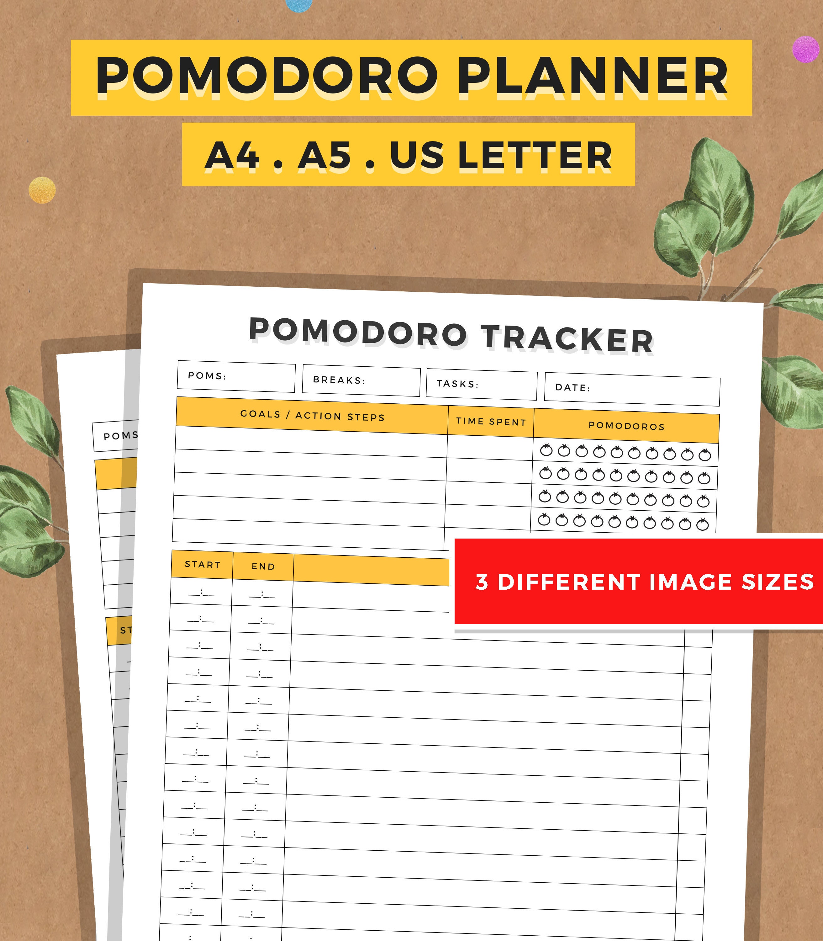 Pomodoro Planner Success Planner Pomodoro Checklist Daily | Etsy