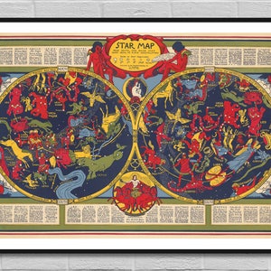 Stern Karte digitales Poster / große Konstellationen Kosmos bildende Kunst / Kunst Raum Büro Wanddekor / Sternzeichen Jahrgang Druck / INSTANT DOWNLOAD
