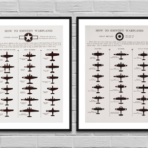 Warplanes old allied airplanes poster, Warbirds World War 2, WW2 Art, Wall art print boys rooms office, Historical Print / INSTANT DOWNLOAD