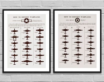 Kampfflugzeuge alliierte Flugzeuge Poster, Warbirds 2.Weltkrieg, WW2 Art Print, Historischer Druck, Historischer Druck, SOFORTIGER DOWNLOAD
