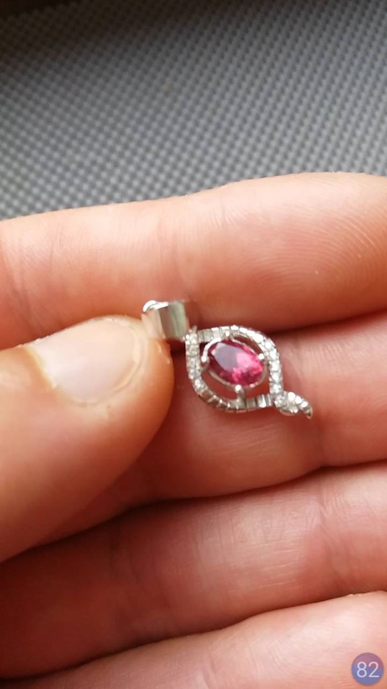 no treatment on silver 925 rhodiate Pendant with natural pink ZAFFIRO 0.70 carats ask for video