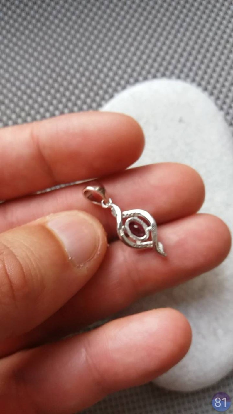 no treatment on silver 925 rhodiate Pendant with natural pink ZAFFIRO 0.70 carats ask for video