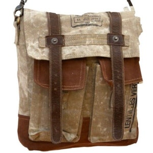 Shoulder Crossbody recycled tent canvas messenger bag