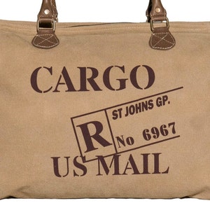 The Mail Carrier Bag Postal Air Ground Cargo Bag recycled military tent and truck canvas