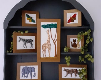 Giraffe - Elephant - Zebra - Lion - Rhinoceros - Giraffe lovers - Gift - African animal art - Nursery artwork  - Elephant lovers - Jungle