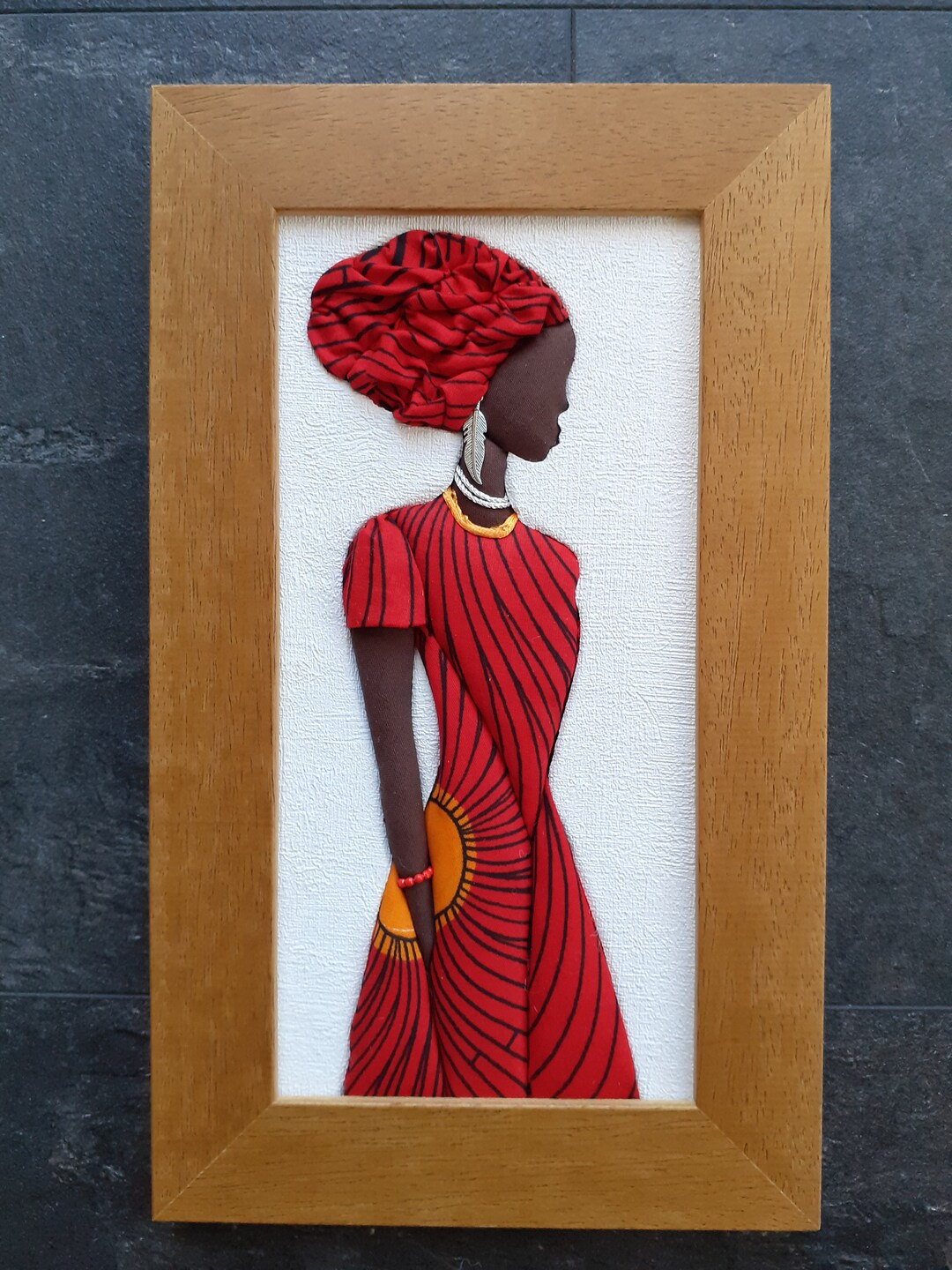 African Fabric Wall Art Gift African Fabric Picture African Wax Print