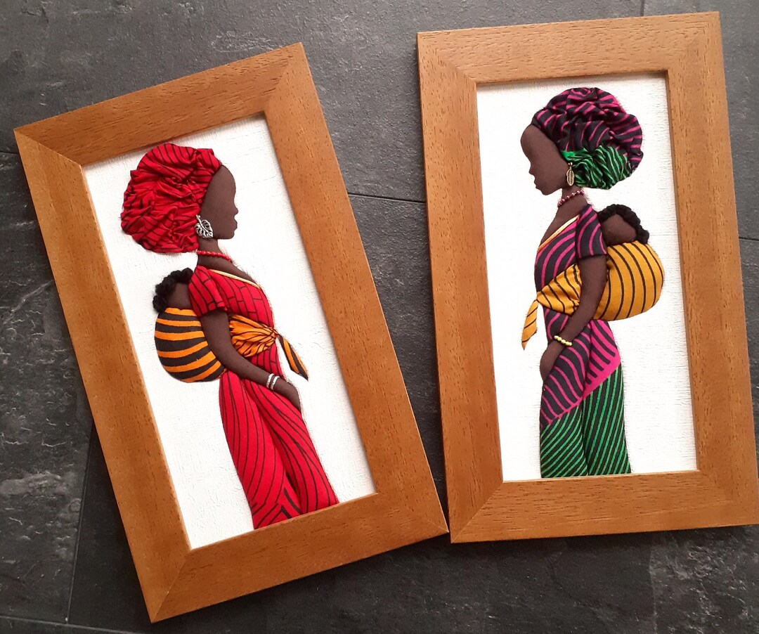 African Fabric Wall Art Gift African Fabric Picture Etsy