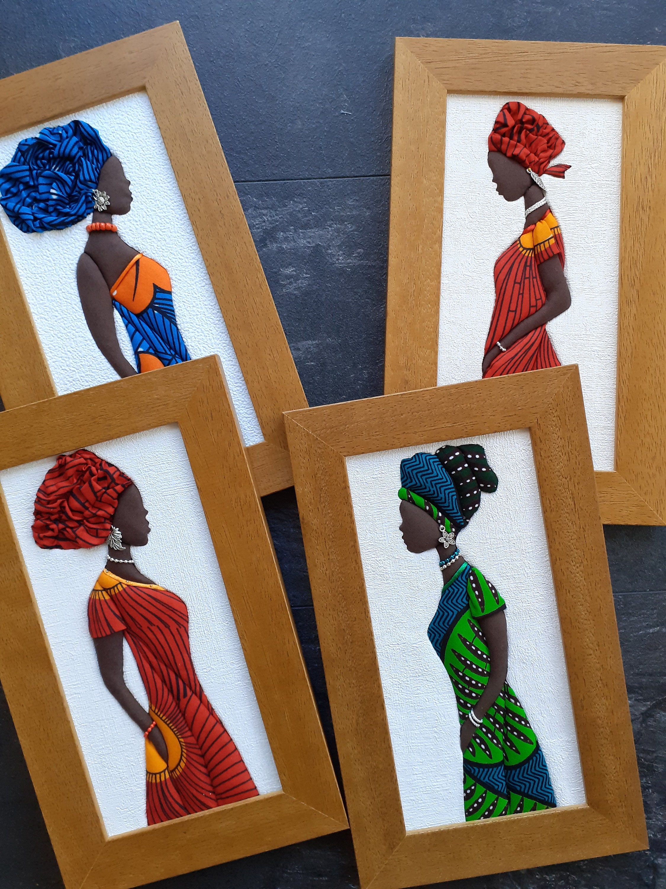 African Fabric Wall Art Gift African Fabric Picture African Wax Print