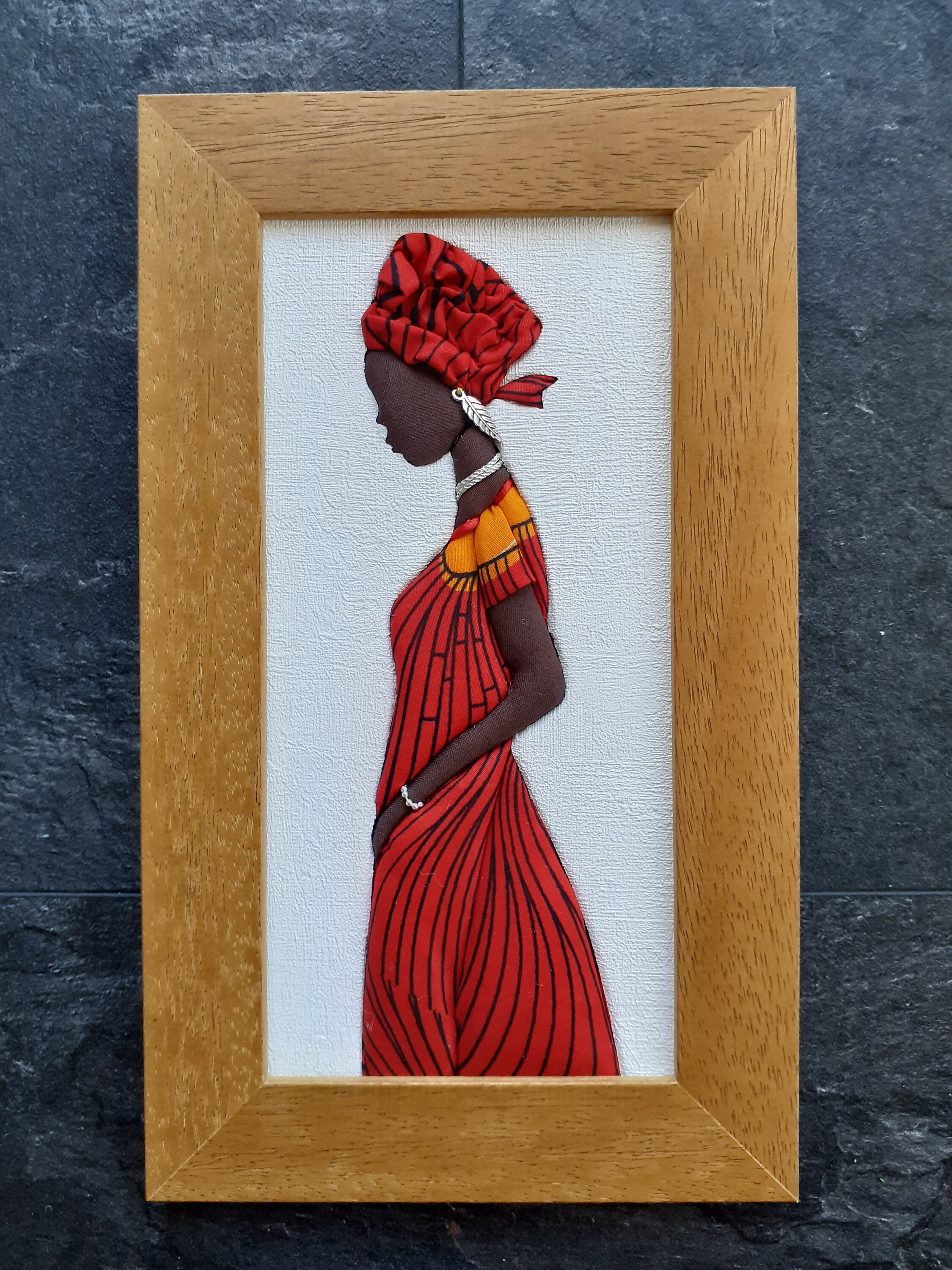 African Fabric Wall Art Gift African Fabric Picture African Wax Print