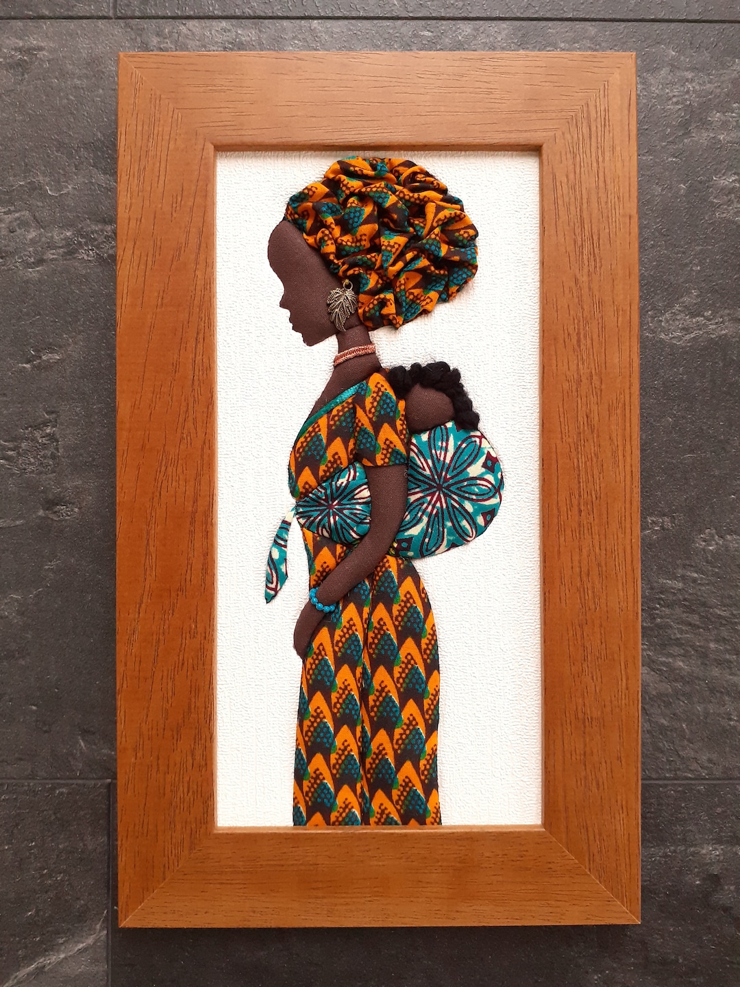 African Fabric Wall Art Gift African Fabric Picture Etsy